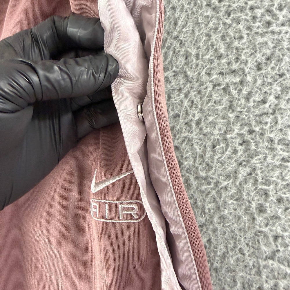 Nike Air Track Pants Womens XL Mauve Satin Trim Wide Leg Breakaway Snap Pants - Picture 3 of 12